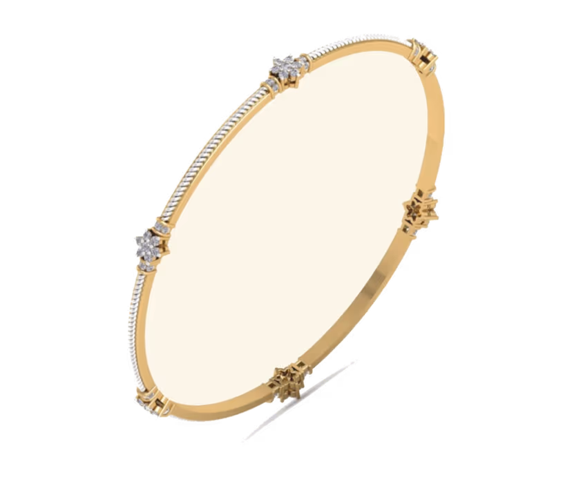 Diamond Station Bangle — Slim