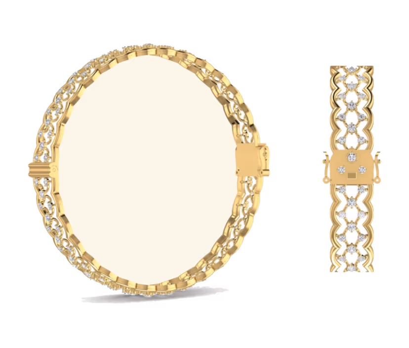 Pavé Trim Hinged Bangle