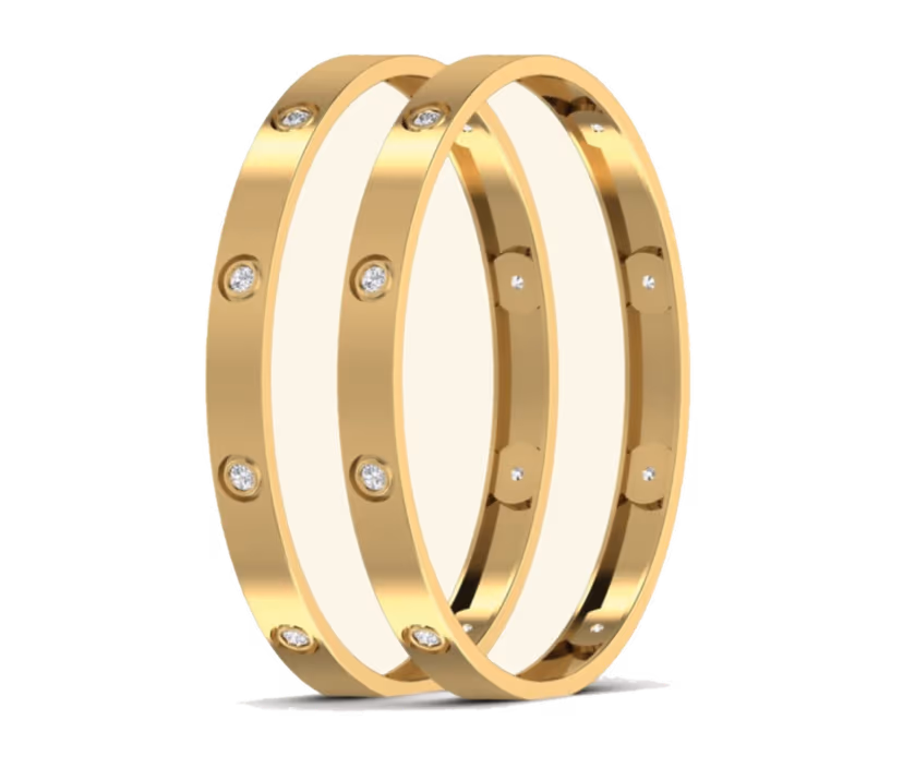 Twin Smooth-Edge Diamond Bangle