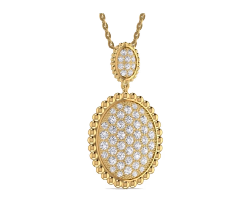 Bridal Oval Halo Pendant