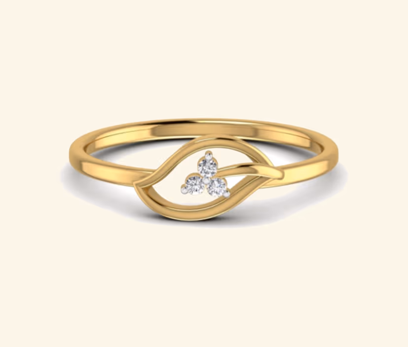 Solitaire diamond ring with bezel center setting.