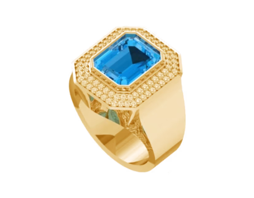 Blue Stone Solitaire Iced