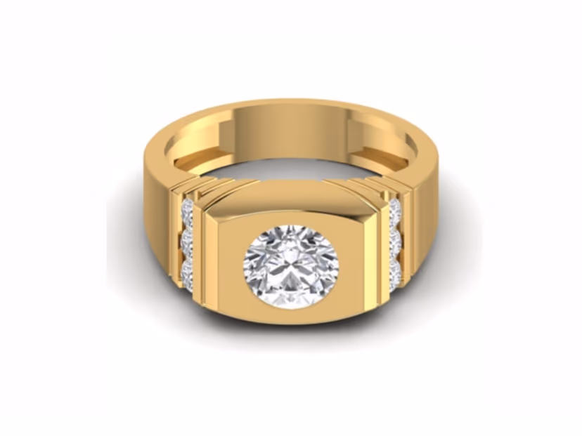 Round center solitaire with clean channel sides
