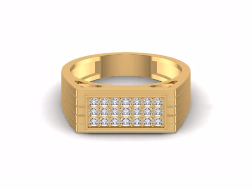 Full pavé rectangular iced face