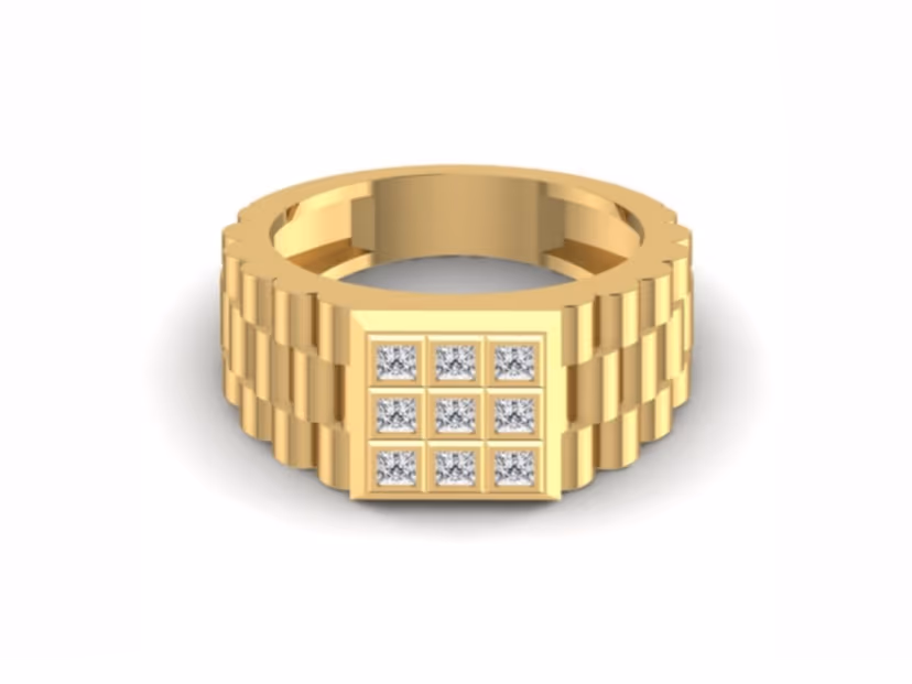 Rolex crown grid, princess cut face