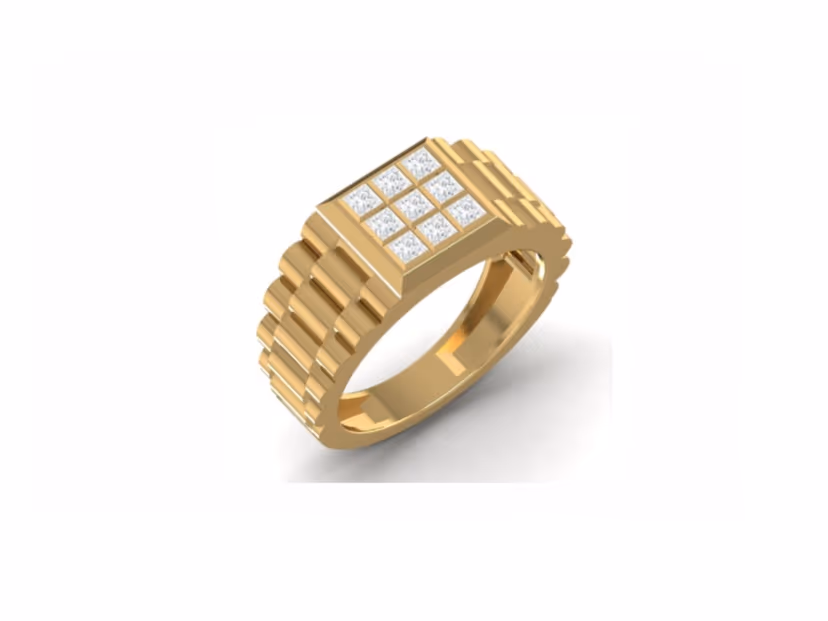 Rolex bracelet-style princess cut band