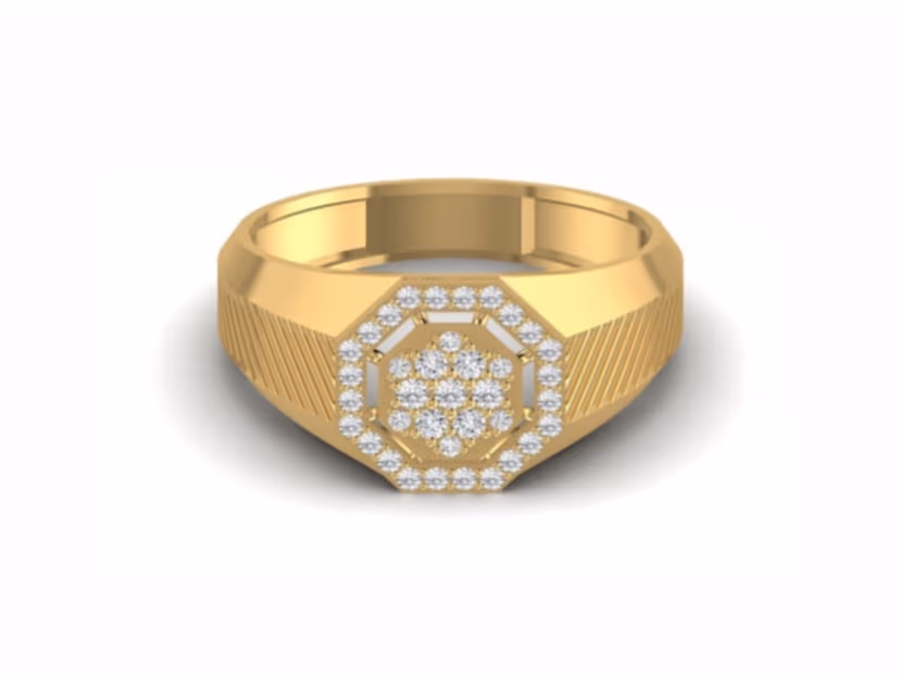 Clean octagonal pavé cluster