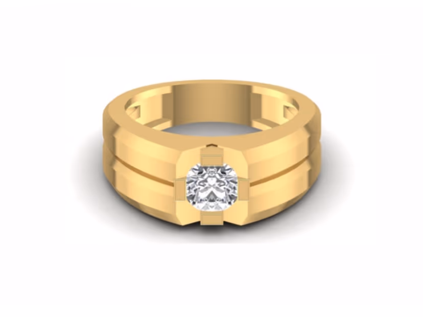 Large stepped bezel solitaire, architectural bold