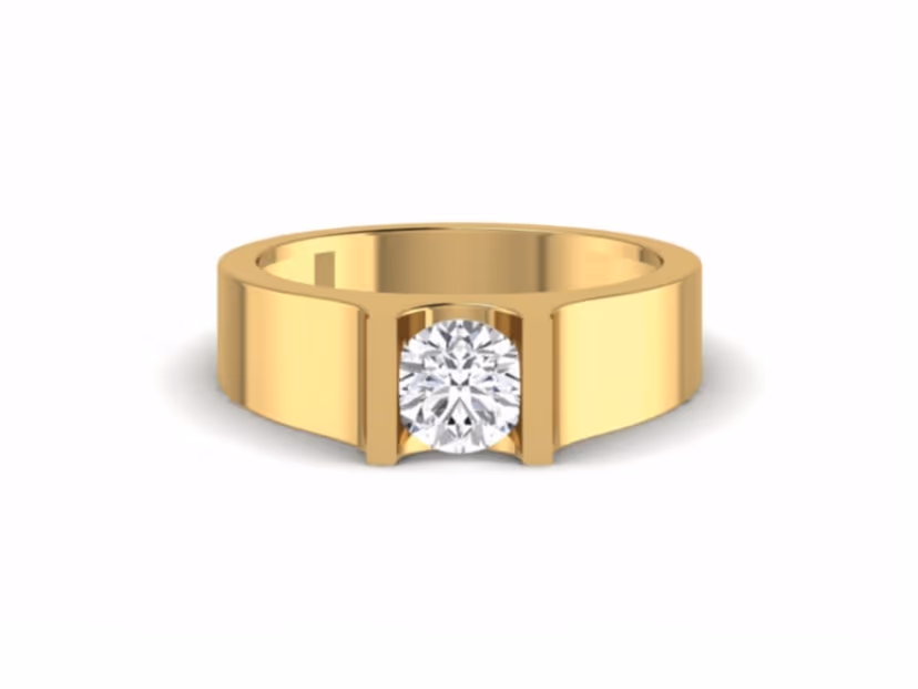 Modern flat bezel solitaire, clean tension style