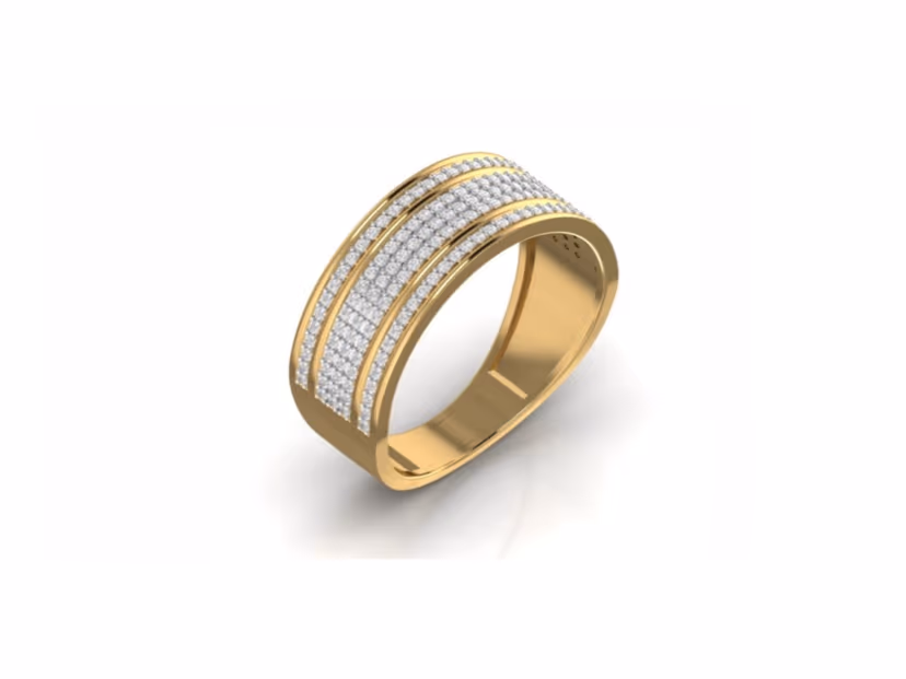 Wide multi-row pavé eternity, stackable