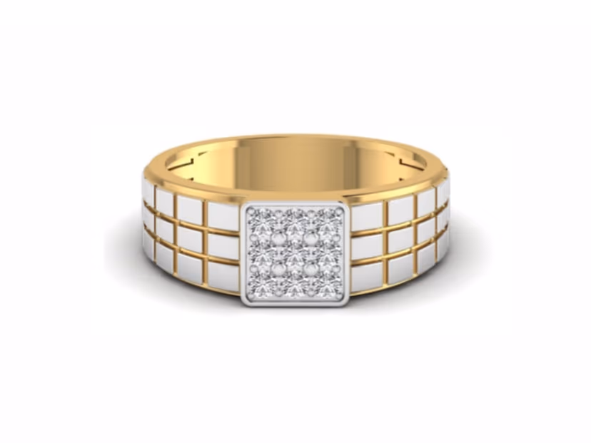 White enamel + gold grid, streetwear crossover