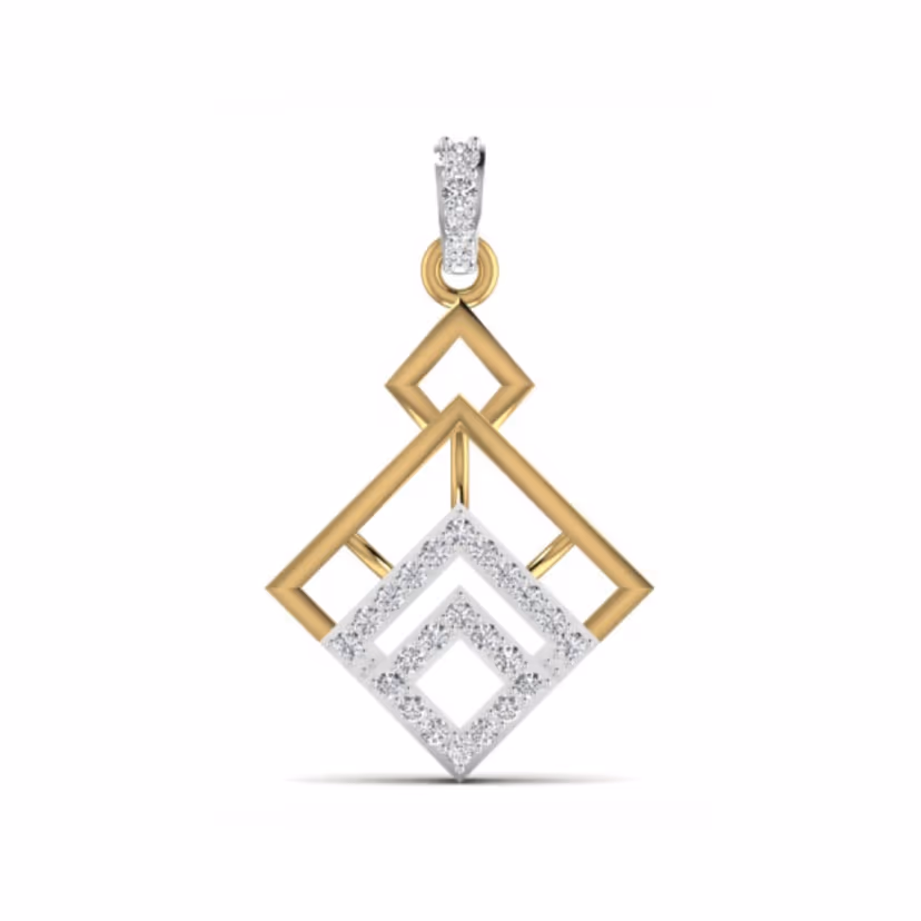 Five-point star pendant with bezel-set centre stone.