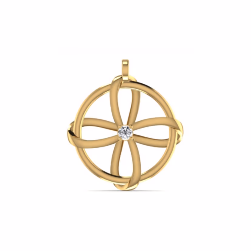 Pear-cut solitaire pendant with three-prong setting.