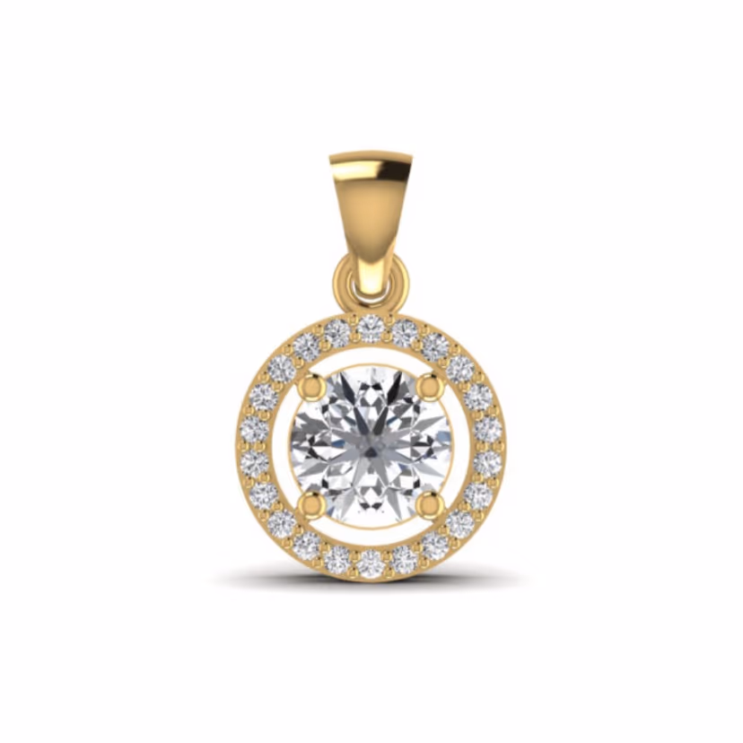 Three-stone graduated cluster pendant with prong settings.
