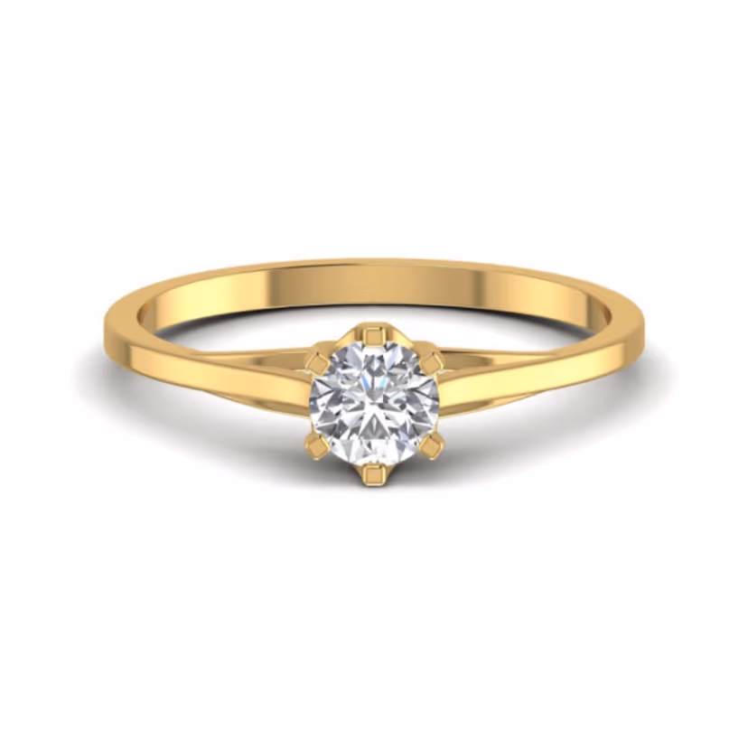 Single bezel diamond accent ring on a clean band.