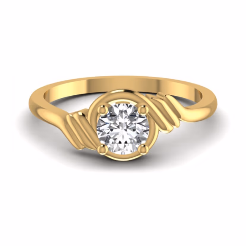 Three-stone round ring with claw-set centre.