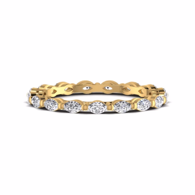Layered double pavé band ring with central diamond row.