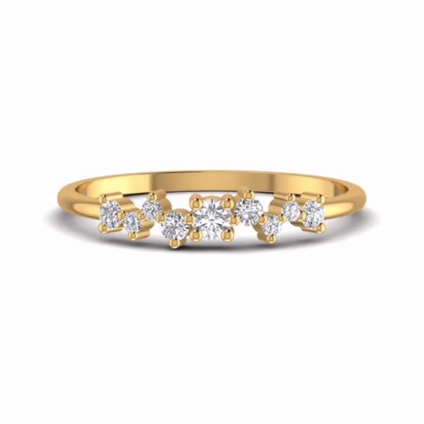 Slim diamond-accent ring on a clean polished band.