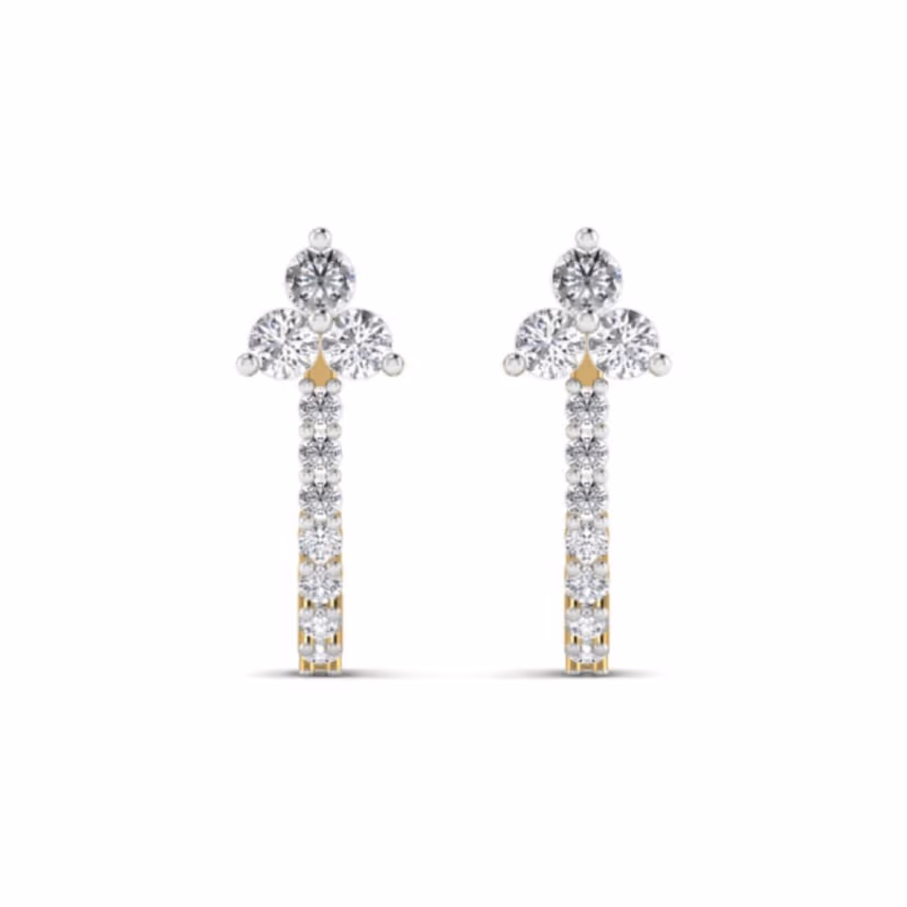 Round halo studs with pavé inner ring and slim outer rim.