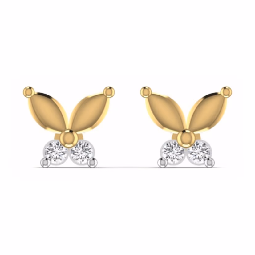 Round halo studs with low-set diamond inner ring.