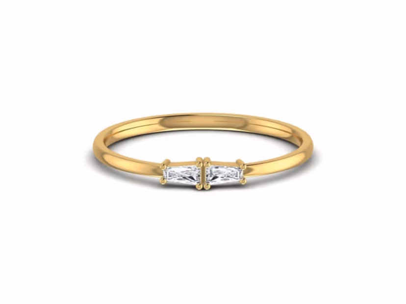 Refined slender band with subtle diamond detail