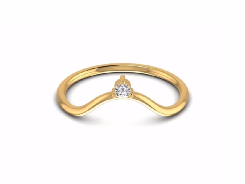 Fine gold band with minimalist diamond accent