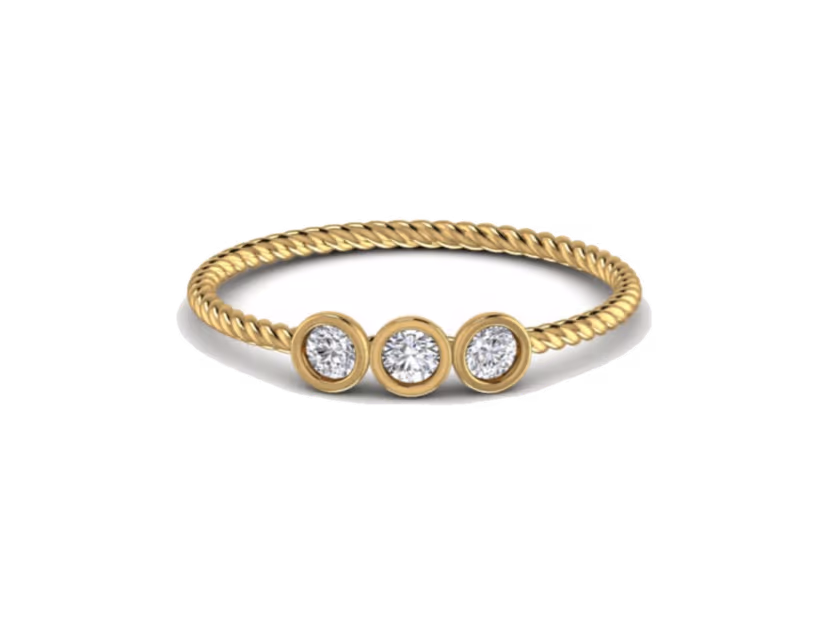 Three-Stone Bezel Band