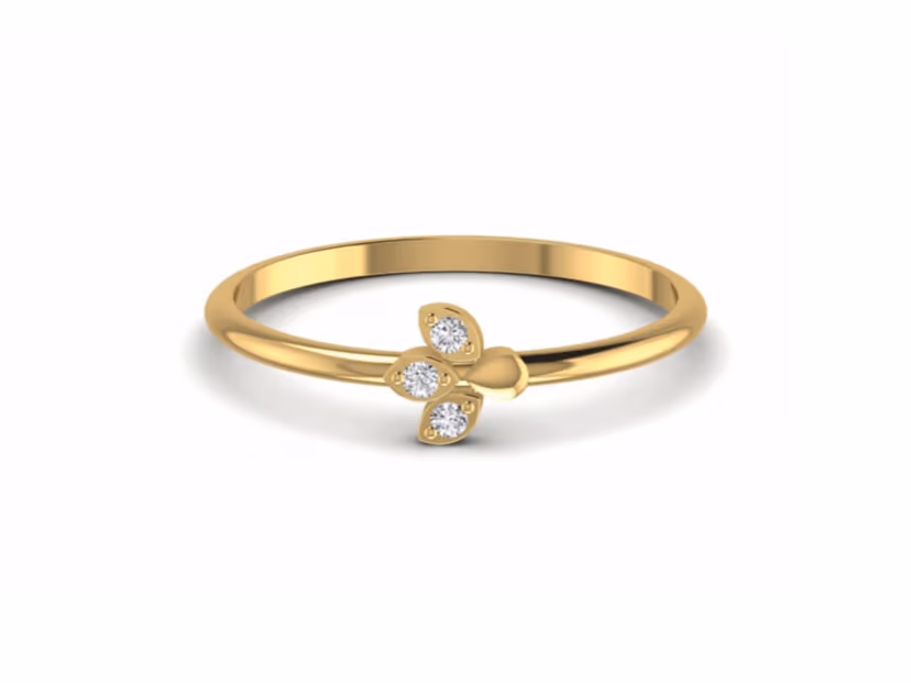 Statement minimalist round solitaire
