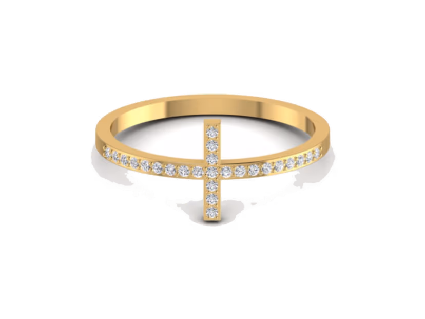 Cross-Bar Pavé Band