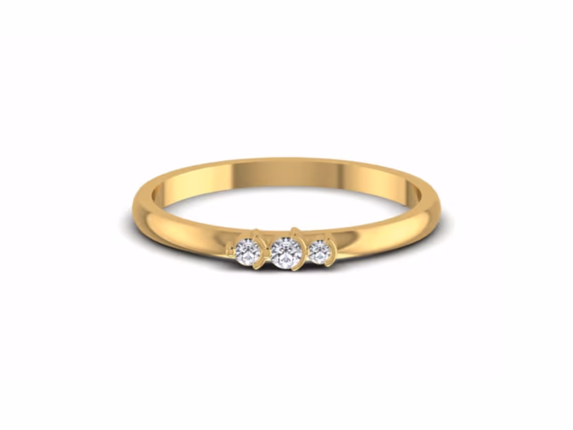 Refined minimalist solitaire band