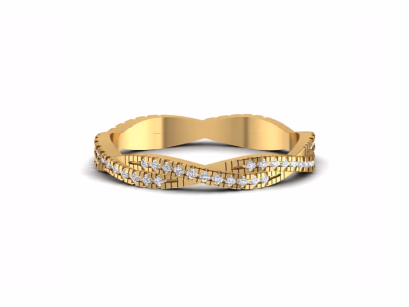 Substantial 1.91g band with a discreet 0.06ct accent