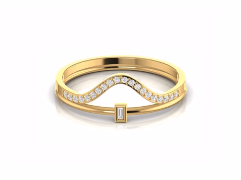 Sleek 1.82g band with a whisper 0.02ct accent