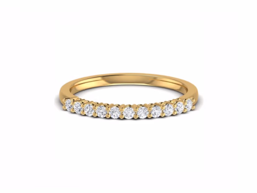 Diamond-forward 1.85g band with a bold 0.35ct stone