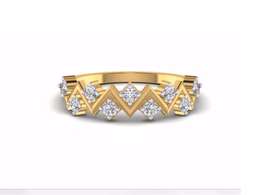 Heavyweight 2.58g band set with a 0.29ct diamond