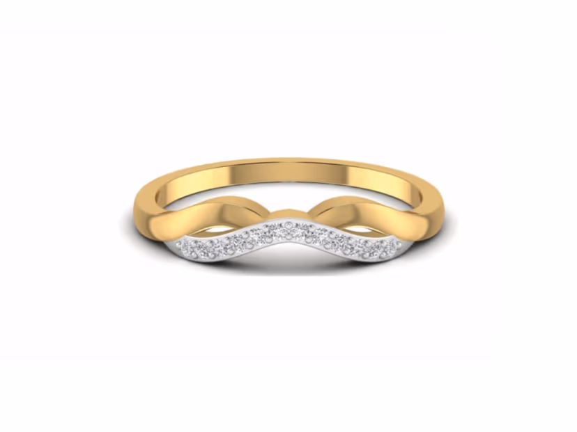 Diamond-forward 2.24g band anchored by a 0.34ct stone