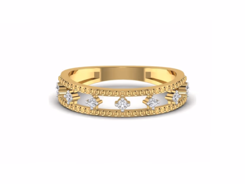 Solid 2.05g band with a clean 0.11ct round accent