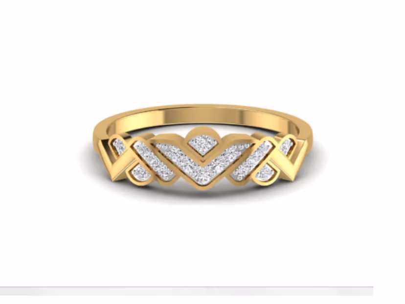 Heavyweight 2.26g band set with a 0.23ct round diamond