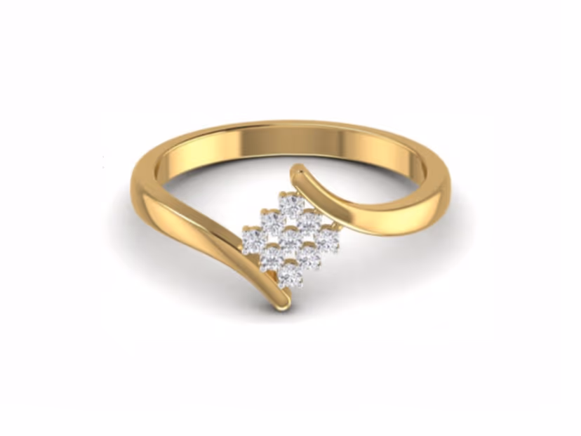 Heavyweight 3.00g band with a 0.13ct round diamond