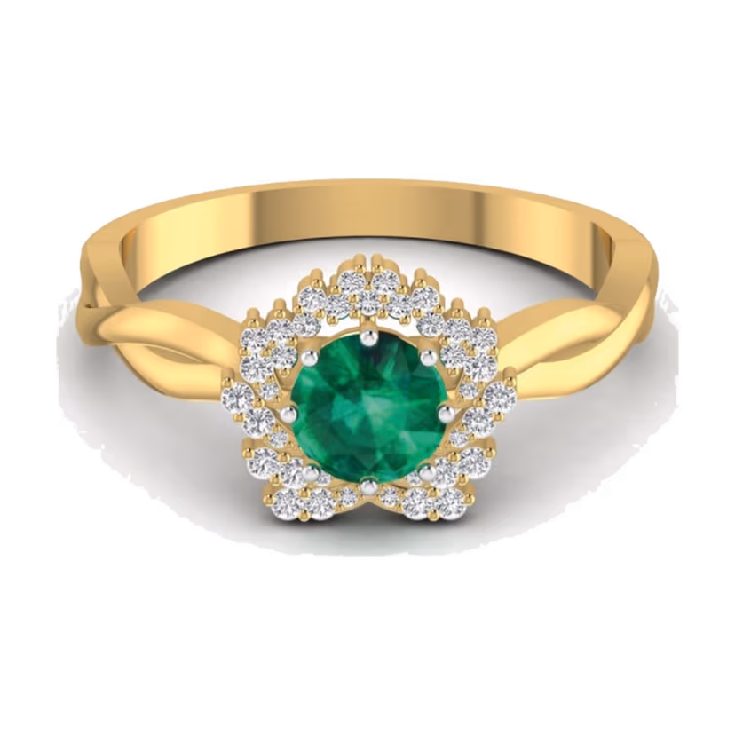 Emerald Solitaire Cocktail Ring