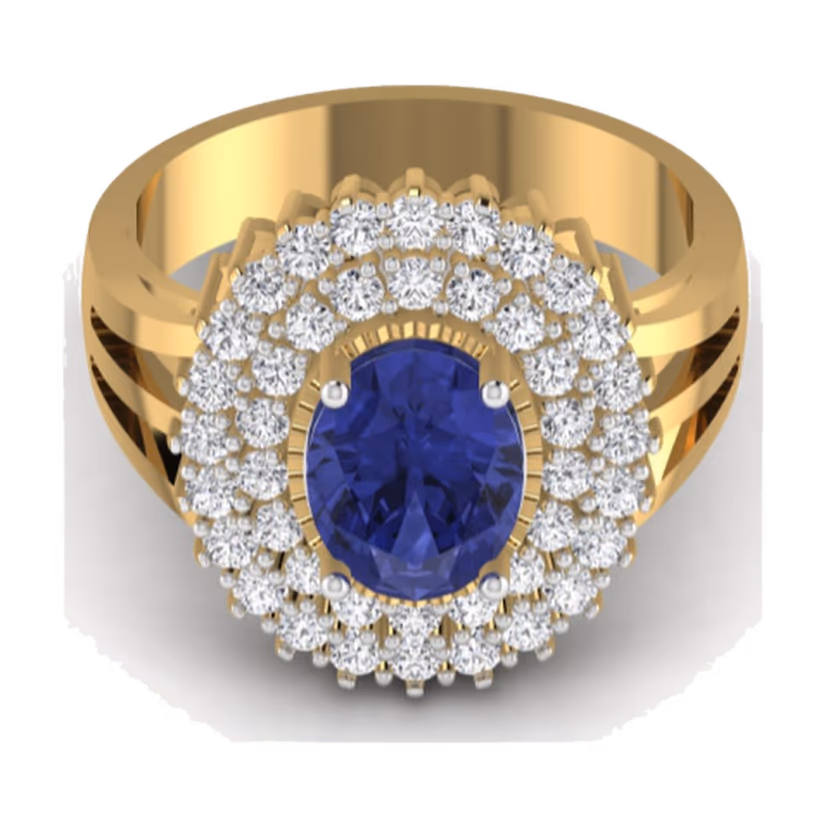 Sapphire Halo Cocktail Ring