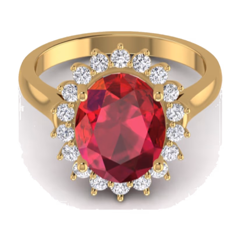 Ruby Halo Cocktail Ring