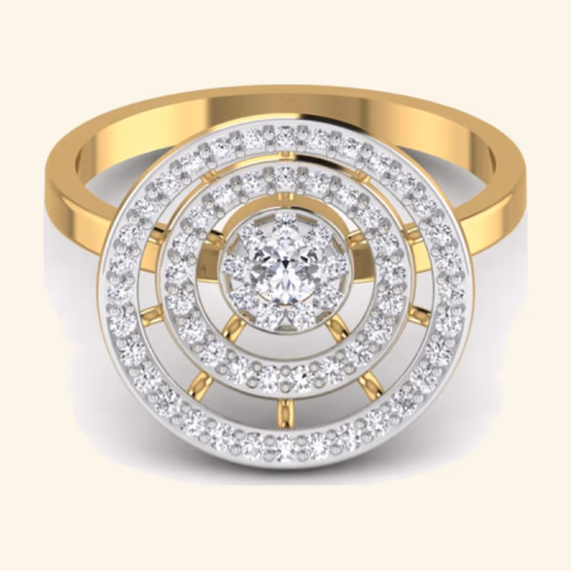 Square princess emerald ring with cluster diamond halo and slim band.