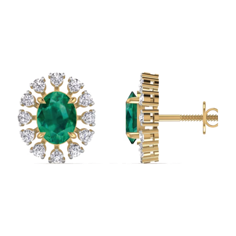Emerald Drop Pavé Earrings