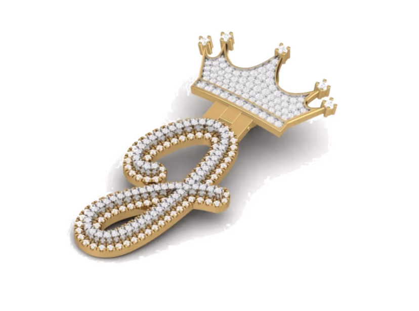 Iced Crown Emblem Pendant