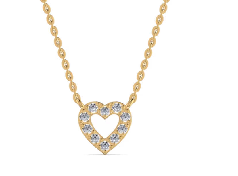 Heart Pavé Halo Pendant