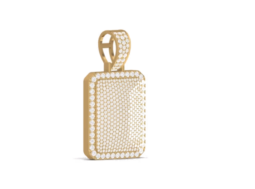 Rectangular Iced Pendant