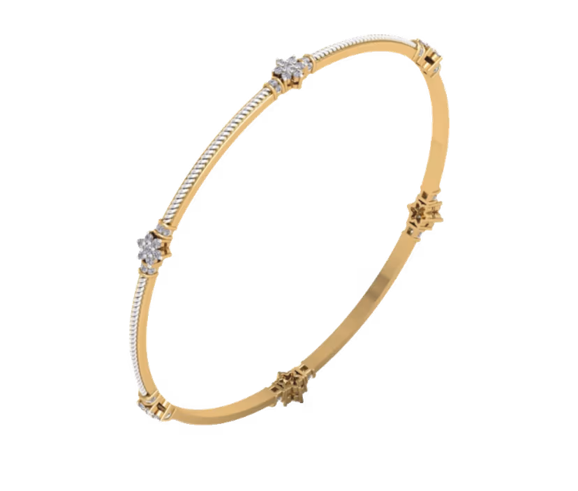 Diamond Station Bangle — Slim