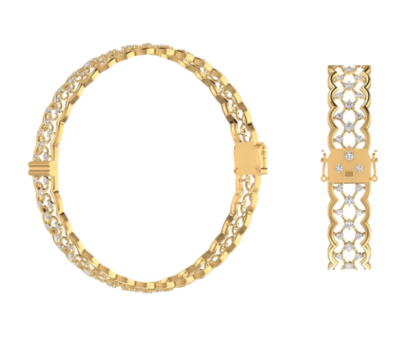 Pavé Trim Hinged Bangle