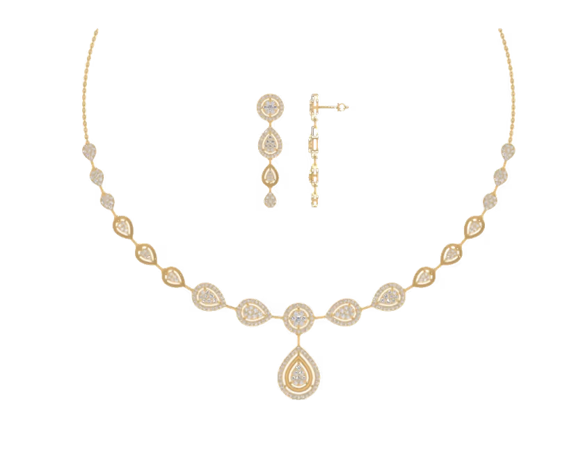 Marquise chevron diamond necklace with refined drop accent.