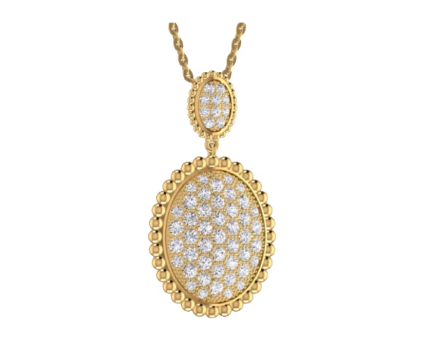 Bridal Oval Halo Pendant